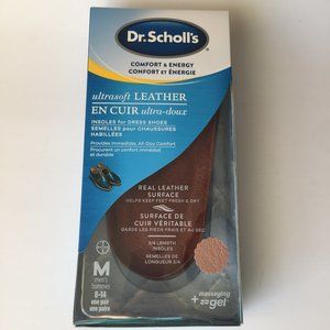 Dr. Scholl's 3/4 Length Leather Insoles for Dress Shoes /Soft/ Size 8-14/ 1 Pair